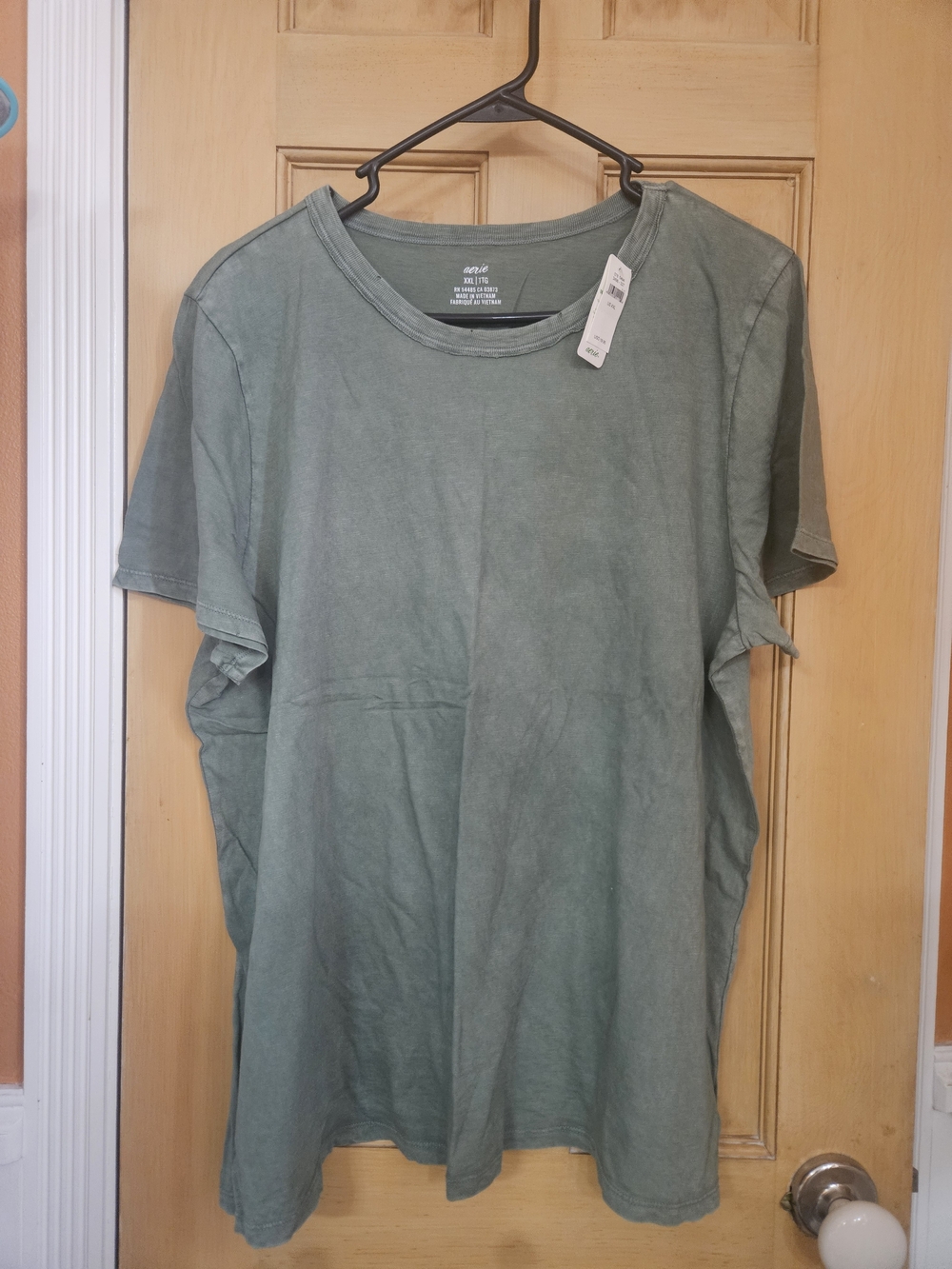 aerie Women's Washed Olive Green Crew Neck Tee